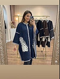 Uzun Kollu Fermuarlı Panço