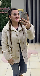 Kadın Uzun Kollu Cep Ve Düğme Detay Yumoş Ceket